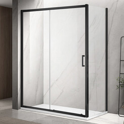 Душевая кабина Dusel A-517B Black Matt A517B1010 (100x100 см, стекло прозрачное, профиль черный матовый), Доступные размеры: 100 x 100, Цвет производителя: прозрачное стекло, отделка черная матовая, фото 