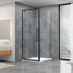 Душевая кабина Dusel DL198B/DL196B Black Matt 519892 (90x90 см, стекло прозрачное, профиль черный матовый), Доступные размеры: 90 x 90, Цвет производителя: прозрачное стекло, отделка черная матовая, фото 