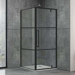 Душевая кабина Dusel DL198BP+DL196BP Black Matt Paint 519893 (90x90 см, стекло прозрачное, профиль черный матовый), фото 