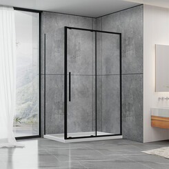 Душевая кабина Dusel DSL191B+195B Black Matt 519128 (120x80 см, стекло прозрачное, профиль черный матовый), фото 