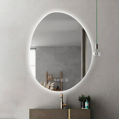 Зеркало для ванной комнаты Dusel DE-M1020 606524 (60x80 см, с LED-подсветкой, диммером, подогревом, часами и температурой), Доступные размеры: 60 x 80, фото 