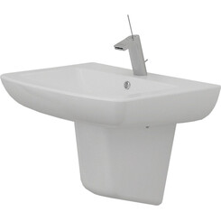 Умивальник Imprese Loreta White Glossy i11029 (60x48 см, білий глянсовий, з напівп'єдесталом), фото 