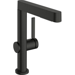 Змішувач для умивальника Hansgrohe Finoris Brushed Black Chrome 76063340 (брашований чорний хром, з донним клапаном, з висувною лійкою), Колір виробника: брашований чорний хром, фото 