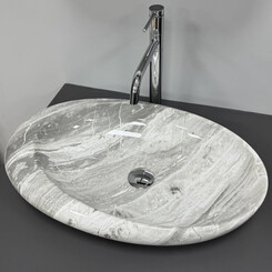 Раковина VBI Vicenza M Grey Stone Glossy VBI-014806 (58x36 см, серый камень глянцевый, чаша), Доступные размеры: 58 x 36, Цвет производителя: серый камень глянцевый, фото 