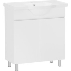 Тумба RJ Lotus-XO з умивальником RJ Lotus RJFU048-4155WHSET(RJFU048-4155WH+RZJ200) (RZJ200, 55 см, біла глянсова, підлогова), фото 