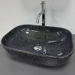 Раковина VBI Ravenna Space Black Glossy VBI-011234 (46x32 см, космический черный глянец, чаша), Доступные размеры: 46 x 32, Цвет производителя: космос черный глянец, фото 