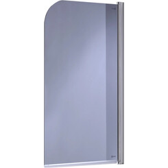 Шторка на борт ванни Eger 599-22GR (80x130 см, скло тоноване, профіль хром), Колір виробника: тоноване скло, обробка хром, фото 