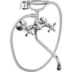 Смеситель для ванны Ferro Retro Chrome XR11AG (с лейкой и шлангом), фото 