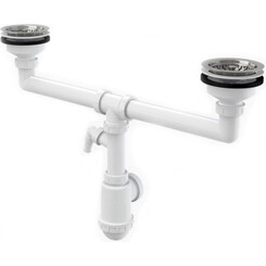 Двойной сифон под мойку Alcaplast A453P, фото 