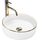 Раковина Rea Sami Gold Edge REA-U6758 (36x36 см, белая/золотая, чаша), Цвет производителя: белый глянец, золотой бортик, фото 