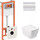Комплект унитаз с инсталляцией 4 в 1 Qtap QT05335170W0133M425M08381CRM: подвесной унитаз с сиденьем Crow QT05335170W + инсталляция Nest ST QT0133M425 + клавиша смыва Nest QT0111M08381CRM + звукоизоляционная прокладка, фото 