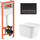 Комплект унитаз с инсталляцией 4 в 1 Qtap QT05335171W45131: подвесной унитаз с сиденьем Crow QT05335171W + инсталляция Nest ST QT0133M425 + клавиша смыва Nest QT0111M08V1091MB + звукоизоляционная прокладка, фото 