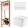Комплект унитаз с инсталляцией 4 в 1 Qtap QT05335171W45133: подвесной унитаз с сиденьем Crow QT05335171W + инсталляция Nest ST QT0133M425 + клавиша смыва Nest QT0111M08V1384W + звукоизоляционная прокладка, фото 