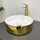 Умивальник VBI Prato White/Gold VBI-011415 (36 см, білий глянсовий/золотий, чаша), Доступні розміри: 36 x 36, Колір виробника: білий глянець, золото, фото 