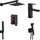 Комплект смесителей для ванной комнаты Kroner Edelstahl Kubus KRKSCH082SCH010SCH053 (Kubus-SCH082+Kubus-SCH010+Kubus-SCH053, черный), фото 