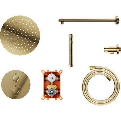 Термостатична душова система прихованого монтажу Corsan Lugo Gold Z03TGL (золота), Колір виробника: золото, фото 
