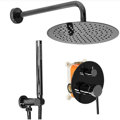 Душова система Rea Lungo Black Metallic REA-P4420 (чорний металік, прихованого монтажу), Колір виробника: чорний металік, фото 