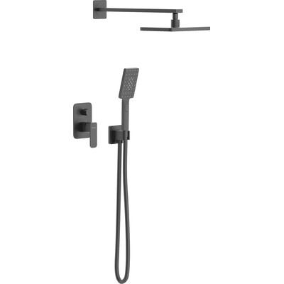 Душова система Imprese Bilovec Black Matt t03000910SQС (чорна матова, прихованого монтажу), Колір виробника: чорний матовий, фото 