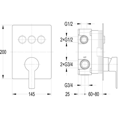 Душева система Imprese Smart Click ZMK101901206 (прихованого монтажу), фото , изображение 6