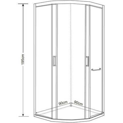 Душевая кабина без поддона 90x90 Asignatura Perissa 69020802 (профиль черный матовый, стекло принт), фото 4