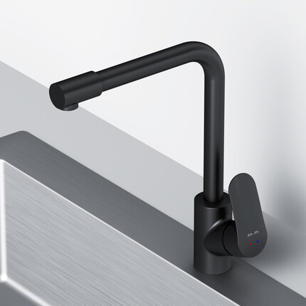 Смеситель для кухни на две воды Am.Pm Like F8005722 (черный матовый), Цвет производителя: черный, фото 7