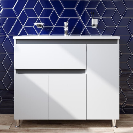 Тумба с раковиной Am.Pm X-Joy M85-FSR10036-WC10036WG38 (100 см, белая, напольная, правая), Доступные размеры: 100 R, фото 2