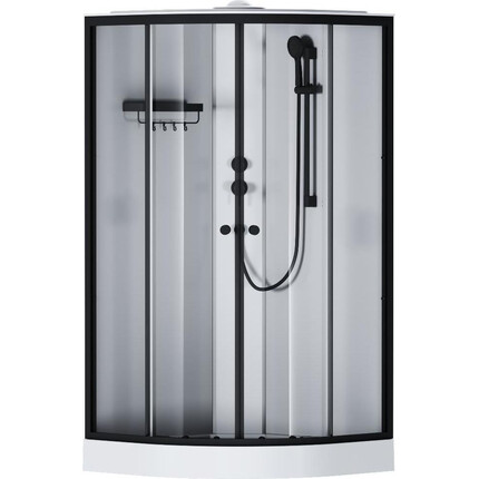 Душевой бокс Am.Pm X-Joy W94C-401-100BT (100x100 см, стекло прозрачное, профиль черный матовый, с поддоном), Доступные размеры: 100 x 100, Цвет производителя: черный матовый, фото 