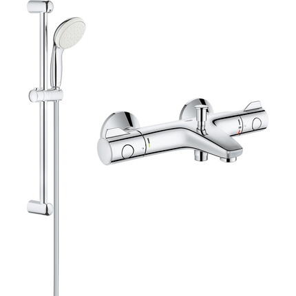 Комплект Grohe 34567001: смеситель для ванны с термостатом Grohtherm 800 34567000 и душевым гарнитуром 27853001, фото 