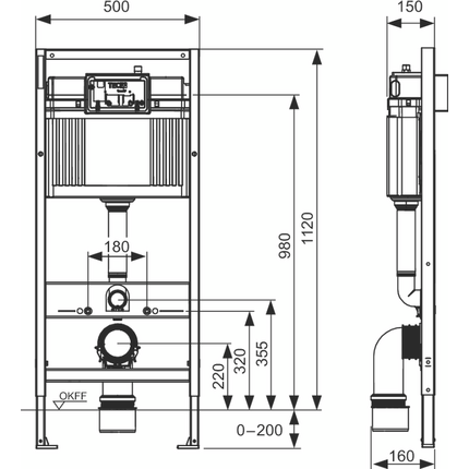 Инсталляция для унитаза 2 в 1 Tece Base 9400401 (с креплением к стене), фото 3
