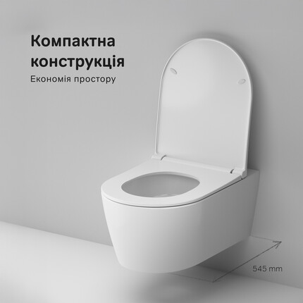 Безободковый подвесной унитаз Am.Pm Func AquaSpin CFA1903SC (воронкообразный, с сиденьем), фото 8
