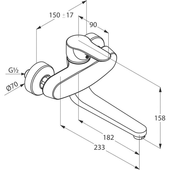 Смеситель для кухни Kludi Objekta 328820575 (настенный), фото 2