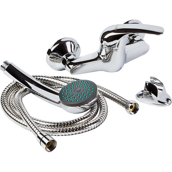 Змішувач для душу Ferro Vasto Chrome BVA77 (з лійкою та шлангом), фото , изображение 2