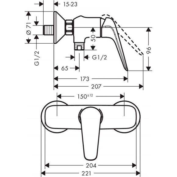 Смеситель для душа Hansgrohe Novus 71060000, фото 7