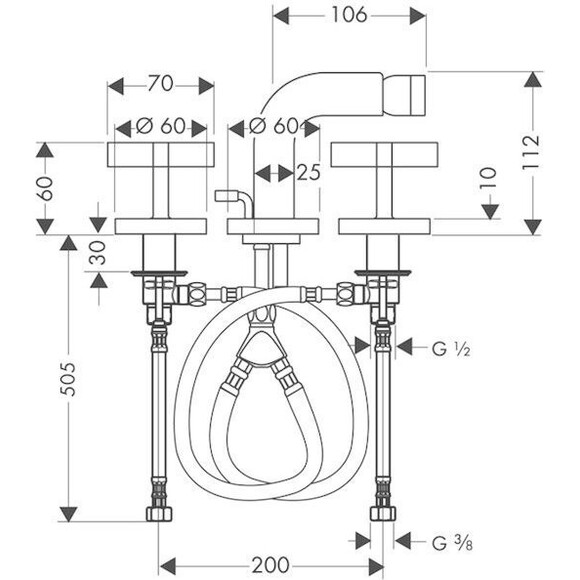 Смеситель для биде Axor Citterio 39233000, фото 2