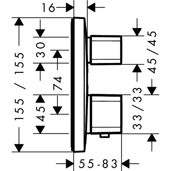 Зовнішня частина Hansgrohe Ecostat 15708000, фото , изображение 2