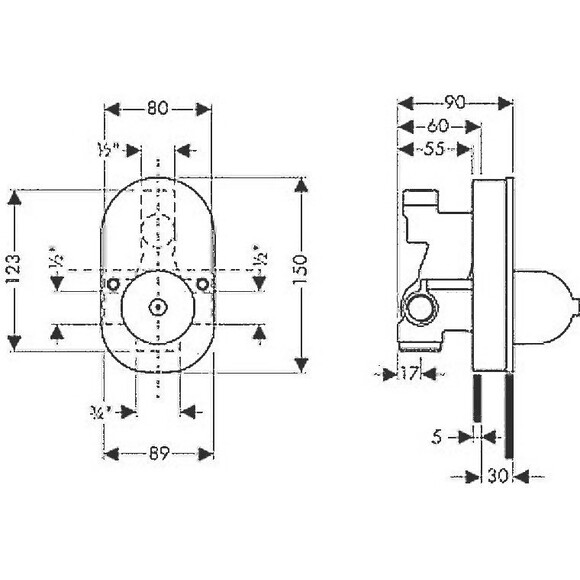 Вбудований механізм Hansgrohe 31741180, фото , изображение 3