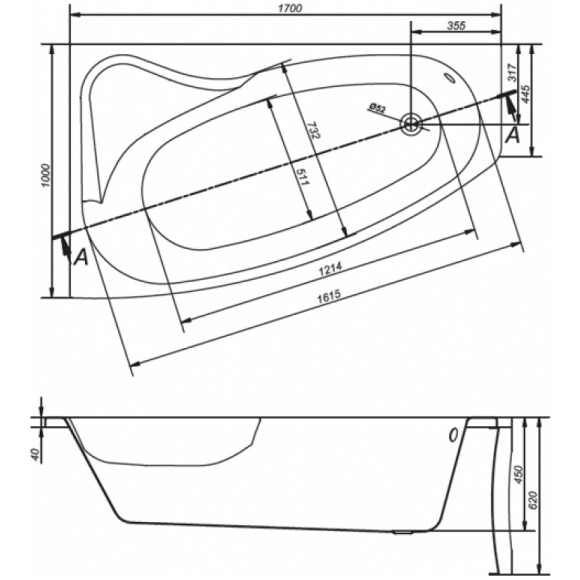 Ванна з переливом Cersanit Sicilia New S301-097, фото , изображение 2