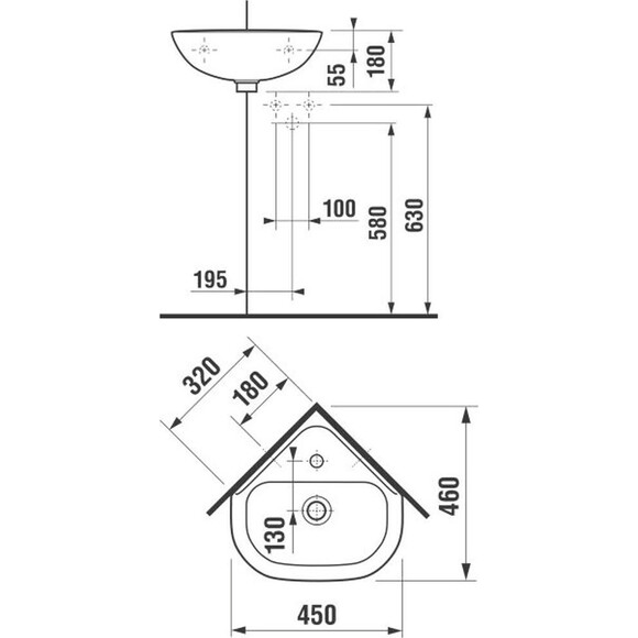 Умивальник кутовий Jika Olymp H8166120001041, фото , изображение 2