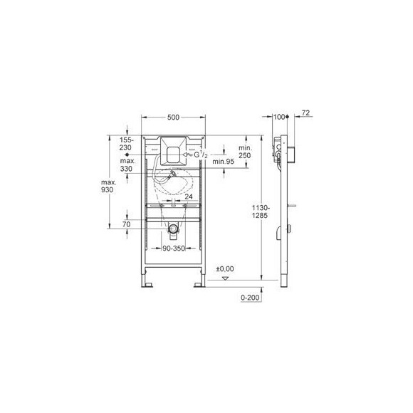 Інсталяція для пісуару Grohe Rapid Sl 38786001, фото , изображение 2