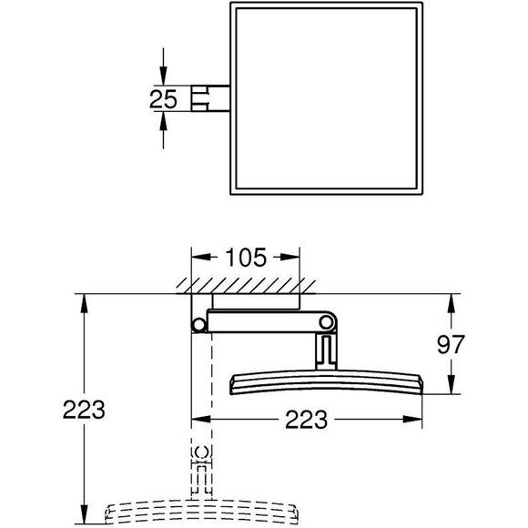Дзеркало косметичне Grohe Selection Cube 40808000, фото , изображение 2