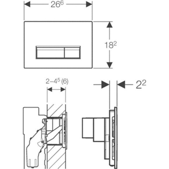 Кнопка смыва Geberit Sigma40 115.600.KR.1, фото 2