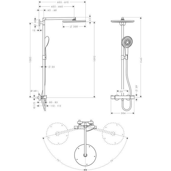 Душова система Hansgrohe Raindance 27114000, фото , изображение 2
