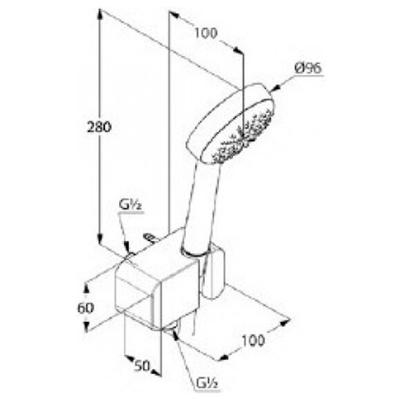 Лійка для душу Kludi Logo 686700500 (однорежимна, зі шлангом та тримачем), фото , изображение 3