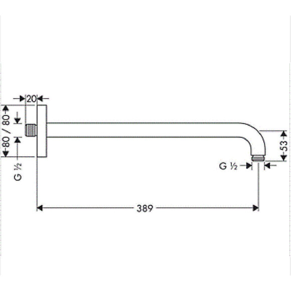 Кронштейн для верхнего душа Hansgrohe 27446000, фото 2