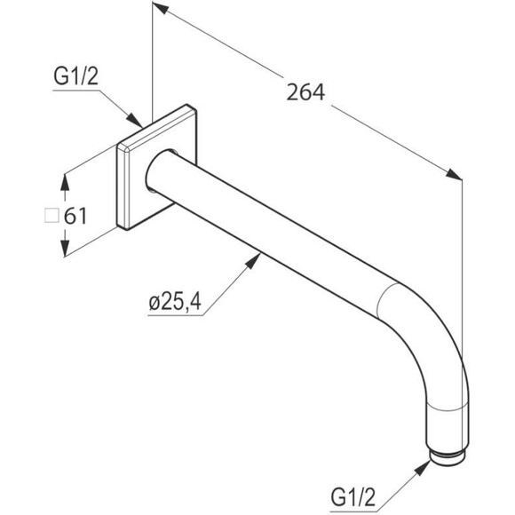 Кронштейн для верхнего душа Kludi A-Qa 665330500, фото 3