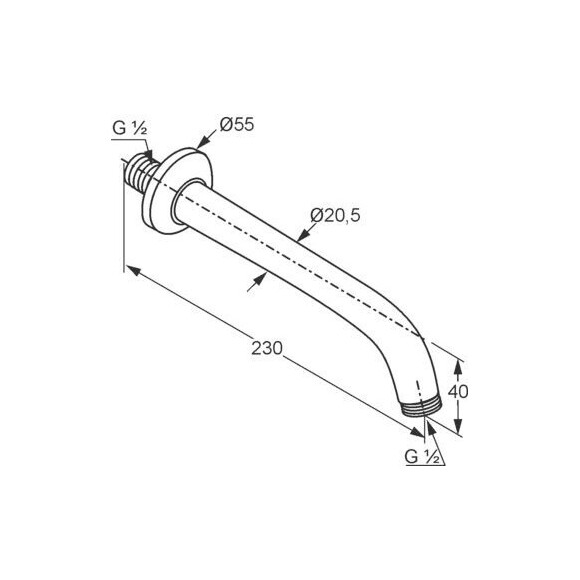 Кронштейн для верхнего душа Kludi Brausen Programm 623540500, фото 2