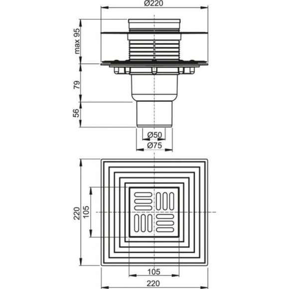 Зливний трап Alcaplast APV2324, фото , изображение 2