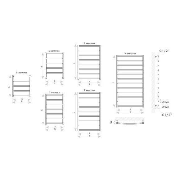 Водяной полотенцесушитель Mario Классик 1.1.0100.01.P (4820111350261, 500x430, хром/сатин/белый глянец/черный матовый/графит/золото/бронза), фото 8