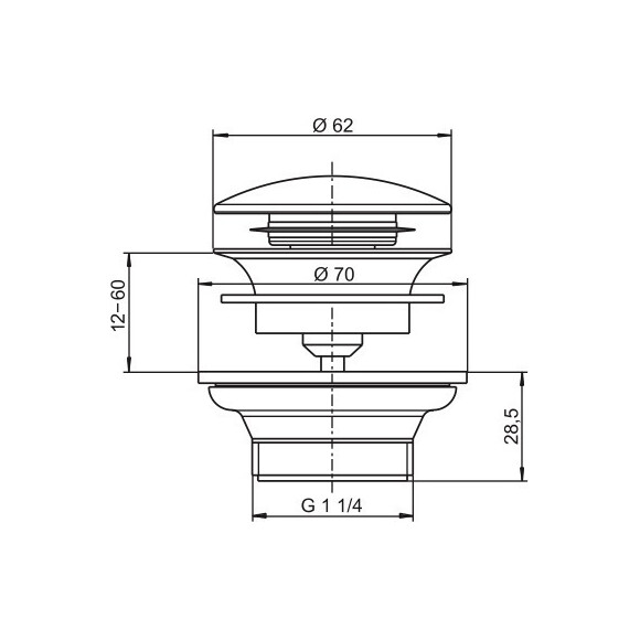 Донный клапан Sanit 30.007.00.0000, фото 2