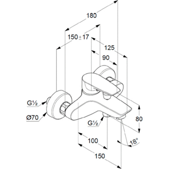 Смеситель для ванны Kludi Pure And Solid 346810575, фото 8